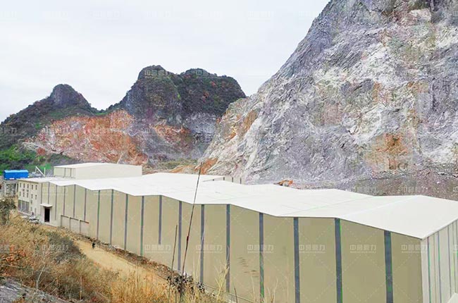 金山化工砂石生產(chǎn)線整體封閉設(shè)計(jì)生產(chǎn)車(chē)間